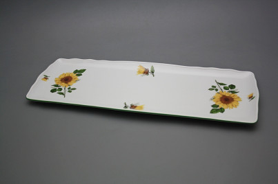 Viereckige Platte 45cm Rokoko Sonnenblumen EZL č.1